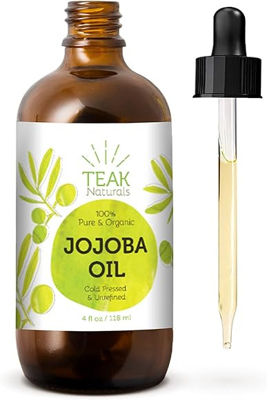 Cold Pressed Organic Jojoba Oil by Teak Naturals - Natural Unrefined Pure Jojoba Oil Moisturizer for | Amazon (US)