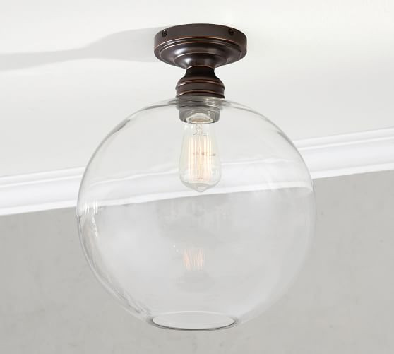 Glass Globe Flush Mount | Pottery Barn (US)
