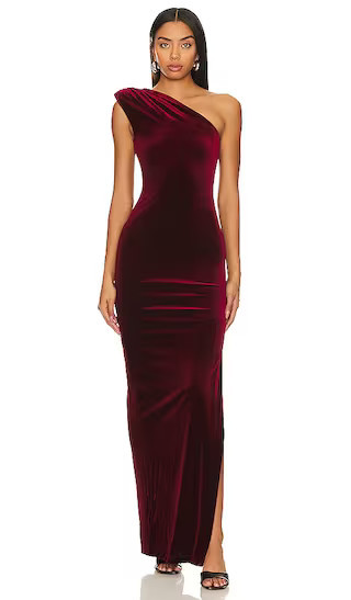 Rumi Gown in Wine | Dark Red Velvet Dress | Wine Dress | Burgundy Dress | Revolve Holiday | Revolve Clothing (Global)