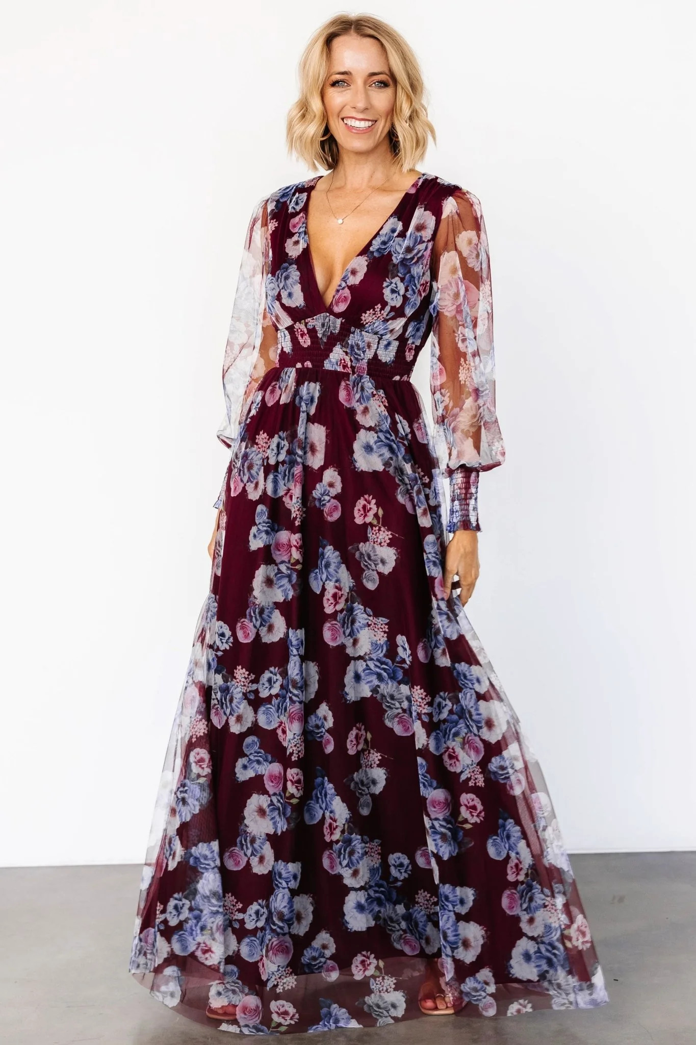 Layla Tulle Maxi Dress | Mulberry Floral | Baltic Born