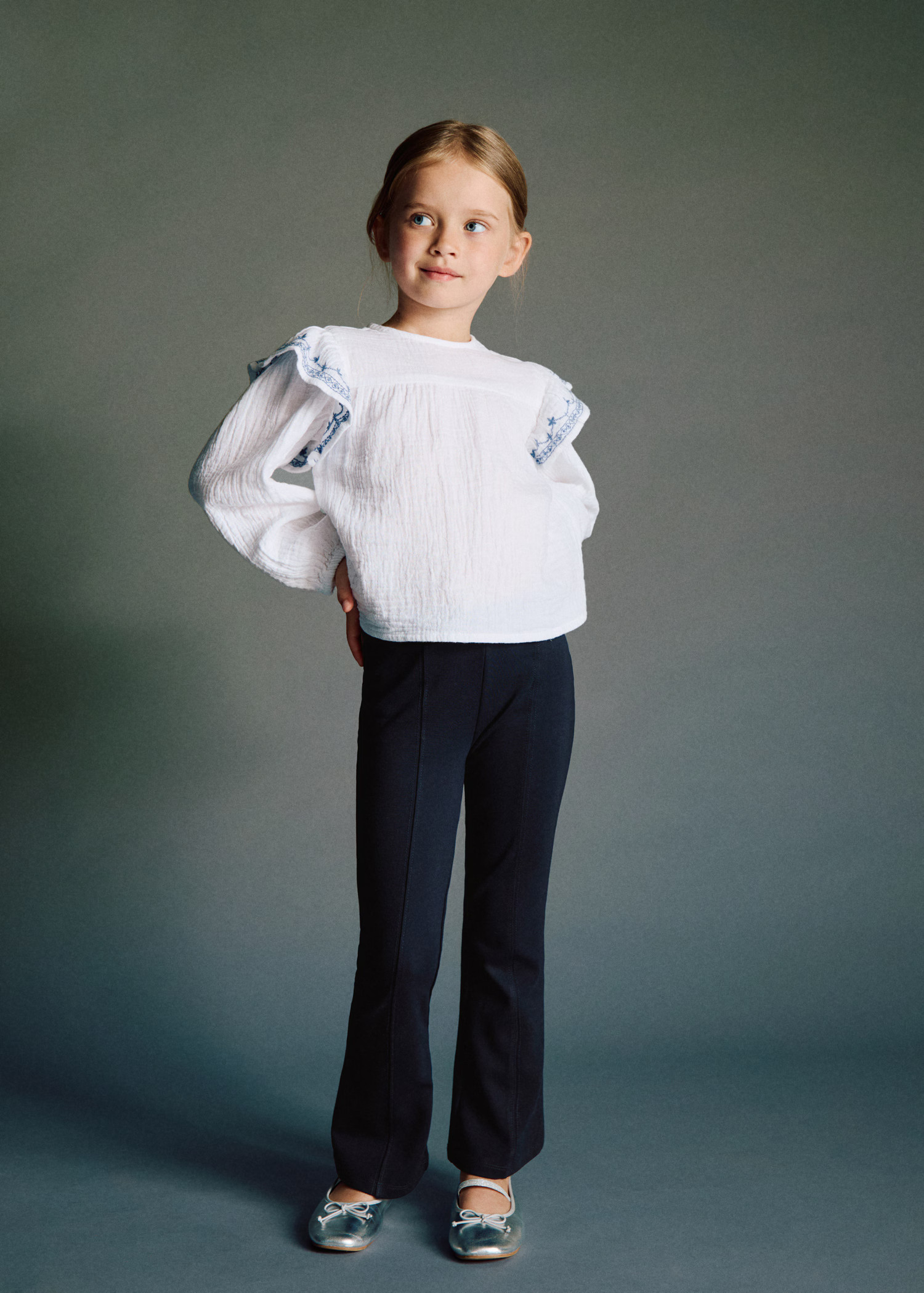 Ruffled embroidered blouse | Mango (US/MX/AU)