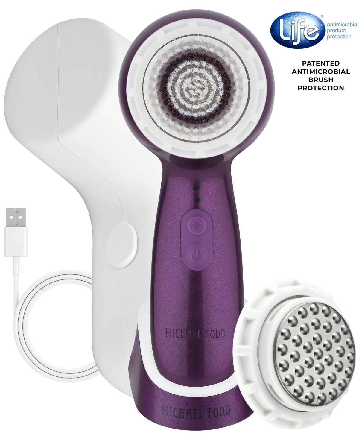 Michael Todd Beauty Soniclear Petite Antimicrobial Sonic Skin Cleansing Brush White Marble - Purple Met | Macy's