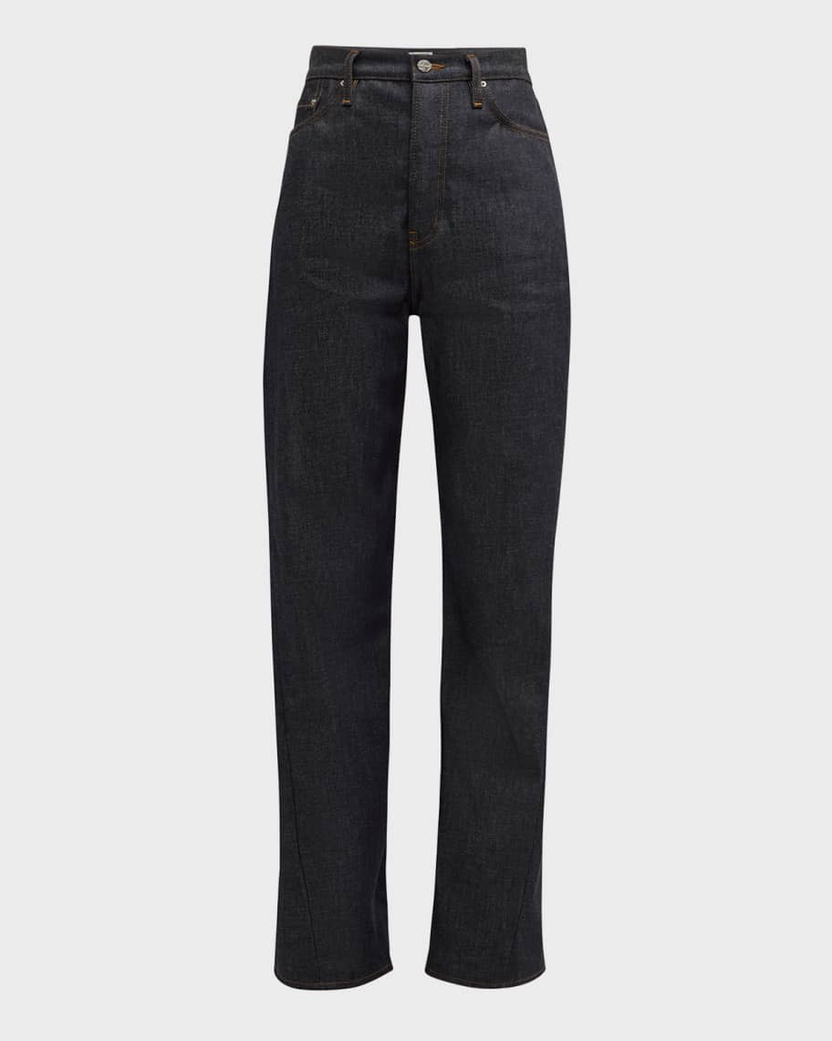 Long Twisted Seam Denim Pants | Neiman Marcus