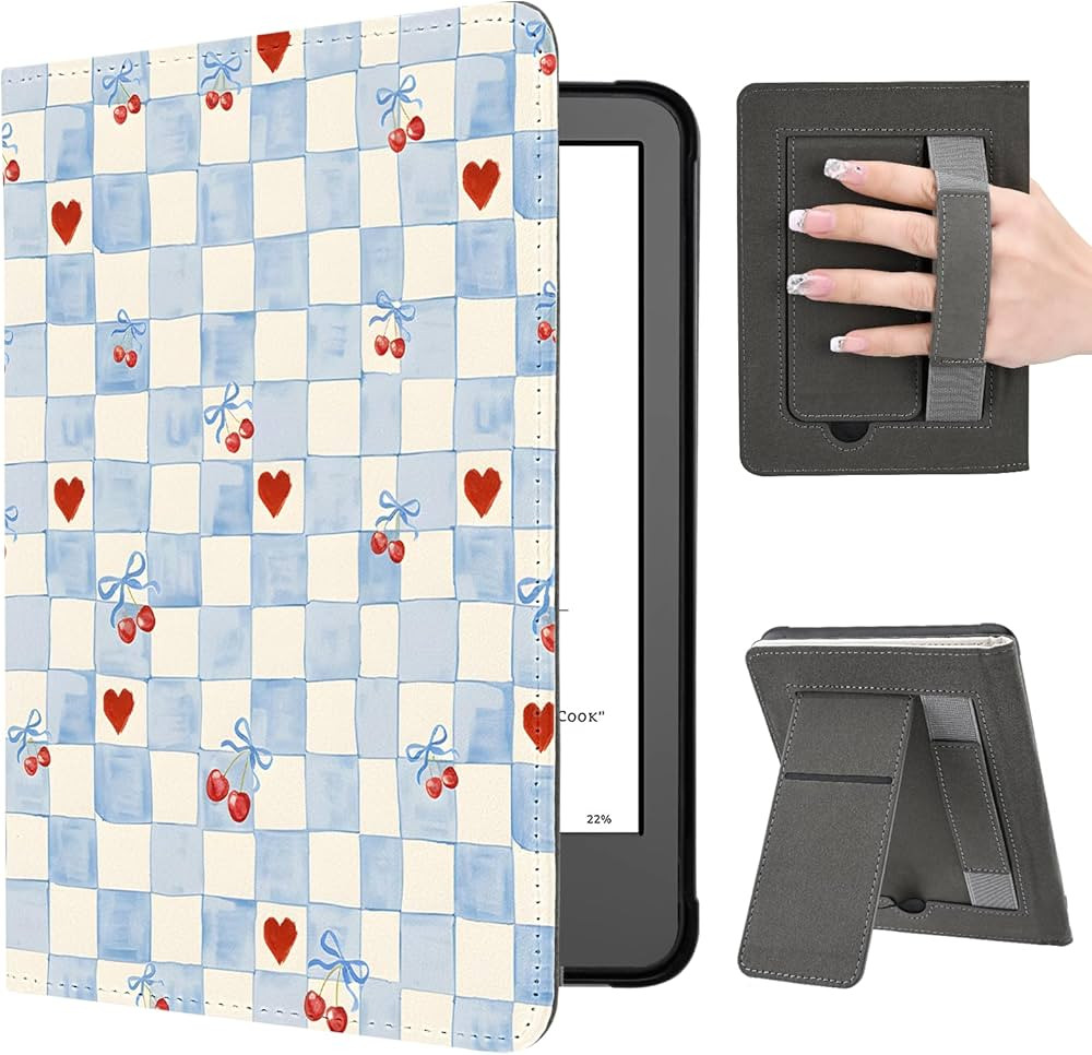 Idocolors Cute Cherry Heart Case for 7" Kindle Paperwhite (12th Gen-2024), Slim Foldable Stand PU... | Amazon (US)
