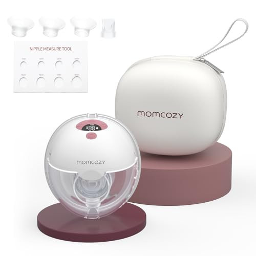 Momcozy Breast Pump Hands Free M5, Wearable Breast Pump of Baby Mouth Double-Sealed Flange with 3 Modes & 9 Levels, Electric Breast Pump Portable - 24mm, 1 Pack Cozy Red | Amazon (US)