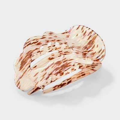 Speckled Pattern Scallop Shovel Claw Hair Clip - Wild Fable™ Cream/Brown | Target