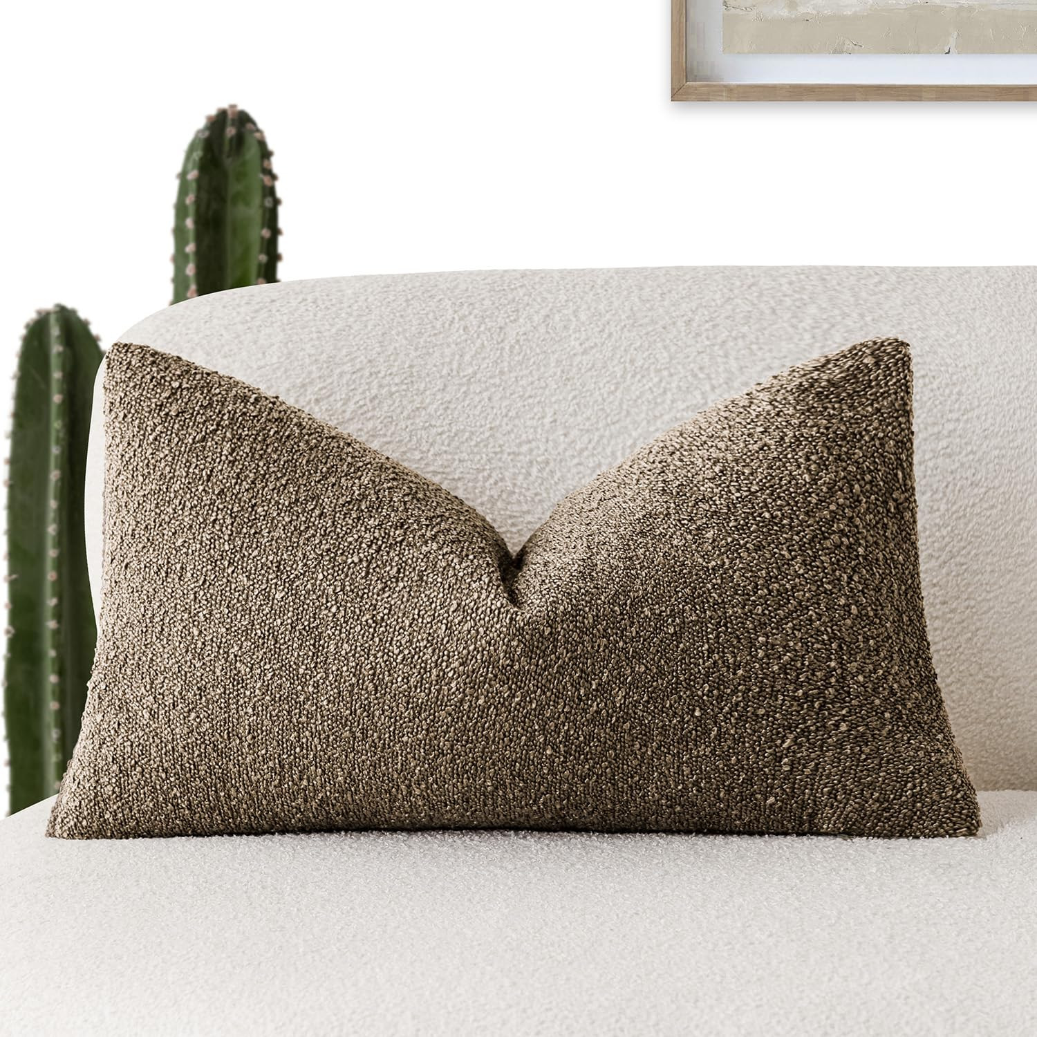 Foindtower Decorative Textured Boucle Throw Pillow Covers Accent Solid Lumbar Pillow Cases Neutra... | Amazon (US)