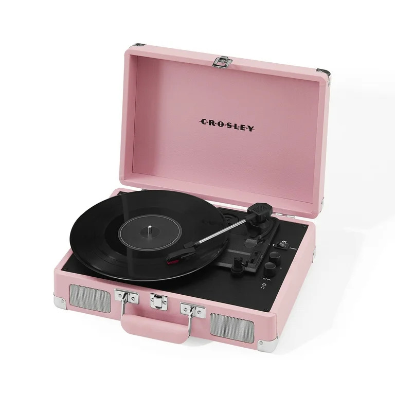 Crosley Cruiser Premier Vinyl Record Player with Speakers and Bluetooth -Blush Pink | Walmart (US)