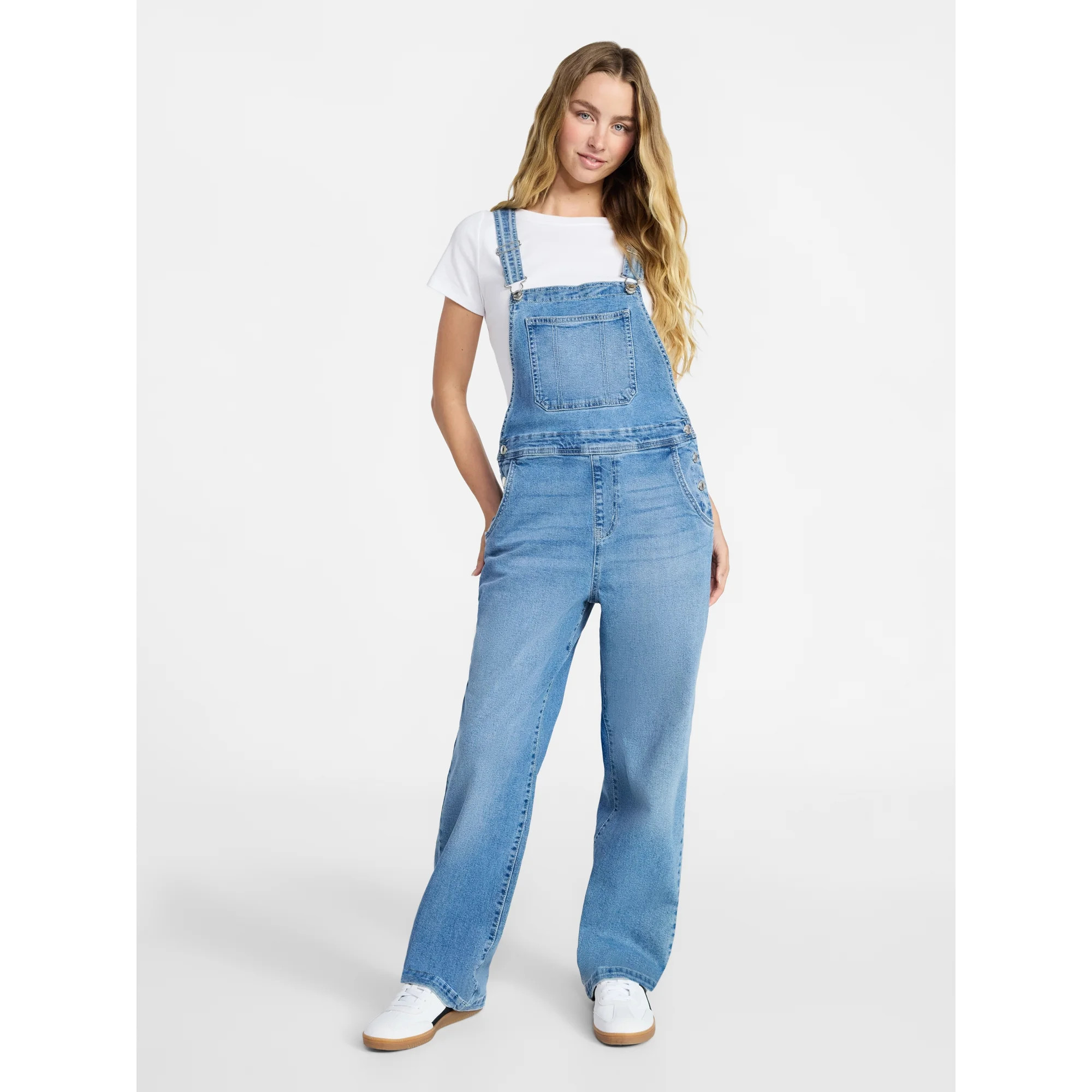 No Boundaries Baggy Denim Overalls, Women's | Walmart (US)