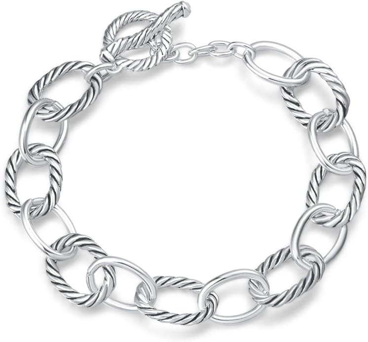 UNY JEWEL Twisted Cable Wire Link Chain Bracelet Two Tone Designer Brand Inspired Women Jewelry V... | Amazon (US)