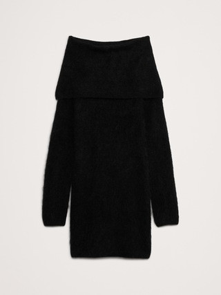 Oversized Fuzzy Alpaca-Blend Sweater Dress | Banana Republic (US)