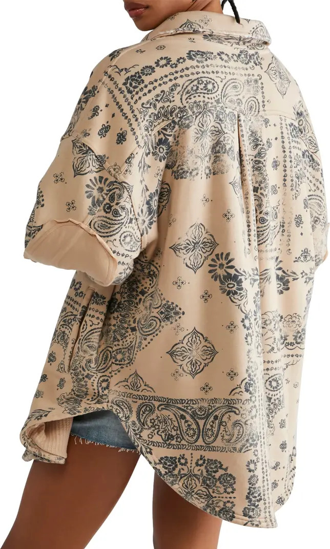Ruby West Coast Bandana Print Knit Shirt Jacket | Nordstrom