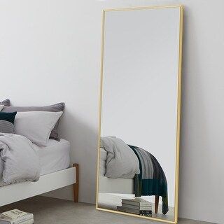 71 in.x 23.6in. Large Full length Metal Framed Floor Mirror (Gold) | Bed Bath & Beyond