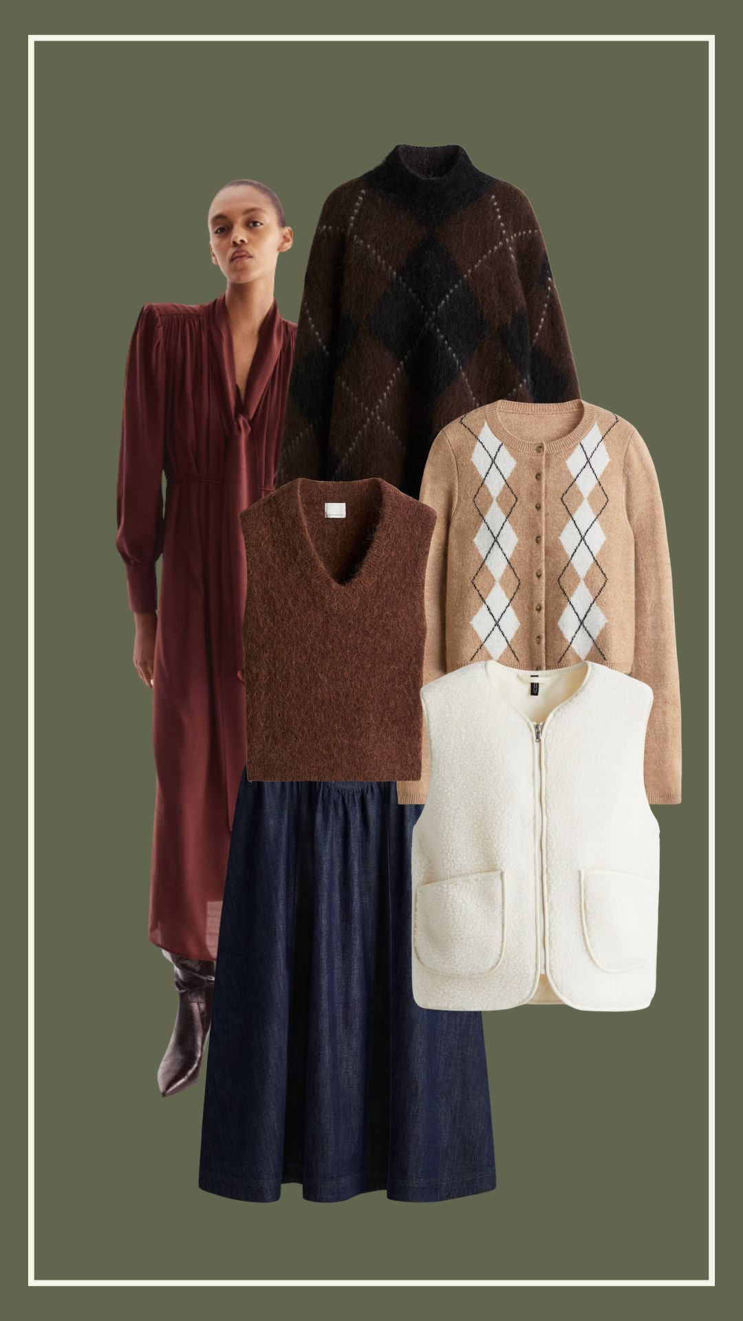 H&M new in for the Autumn season 🍁 Wardrobe essentials, knitwear, argyle print, boho style. Timeless outfit, Ralph Lauren aesthetic.  

 #LTKFashionMonth #LTKuk #LTKautumn