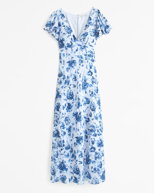 Women's Ruffle Sleeve Slip Maxi Dress | Women's Dresses & Jumpsuits | Abercrombie.com | Abercrombie & Fitch (US)