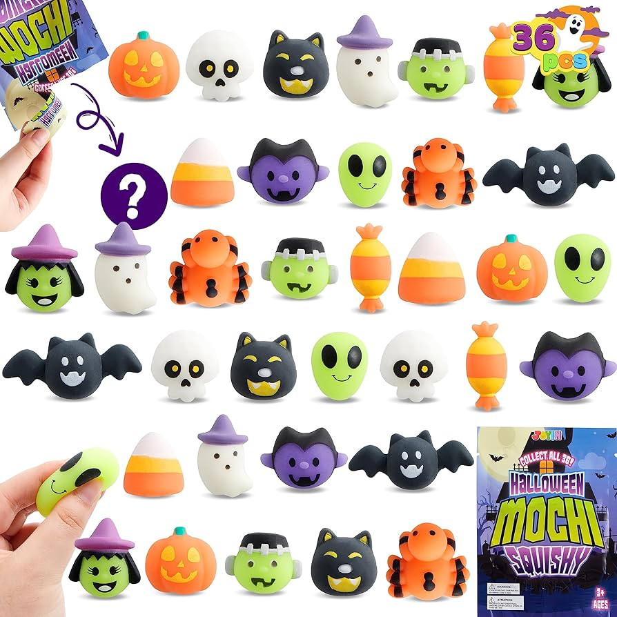 JOYIN 36 Pcs Halloween Mochi Squishy Toy in Blind Bags with 12 Halloween Characters for Stress Re... | Amazon (US)
