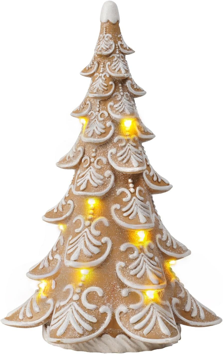 Cynkeyee Gingerbread Christmas Decorations Tree - Christmas Decoration Indoor with Lights Party Decorations Xmas Decor for Women Table Centerpiece 6.5x4.5x10 Inch | Amazon (US)