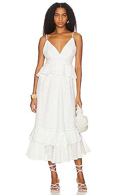 Line & Dot Lotus Dress in White from Revolve.com | Revolve Clothing (Global)