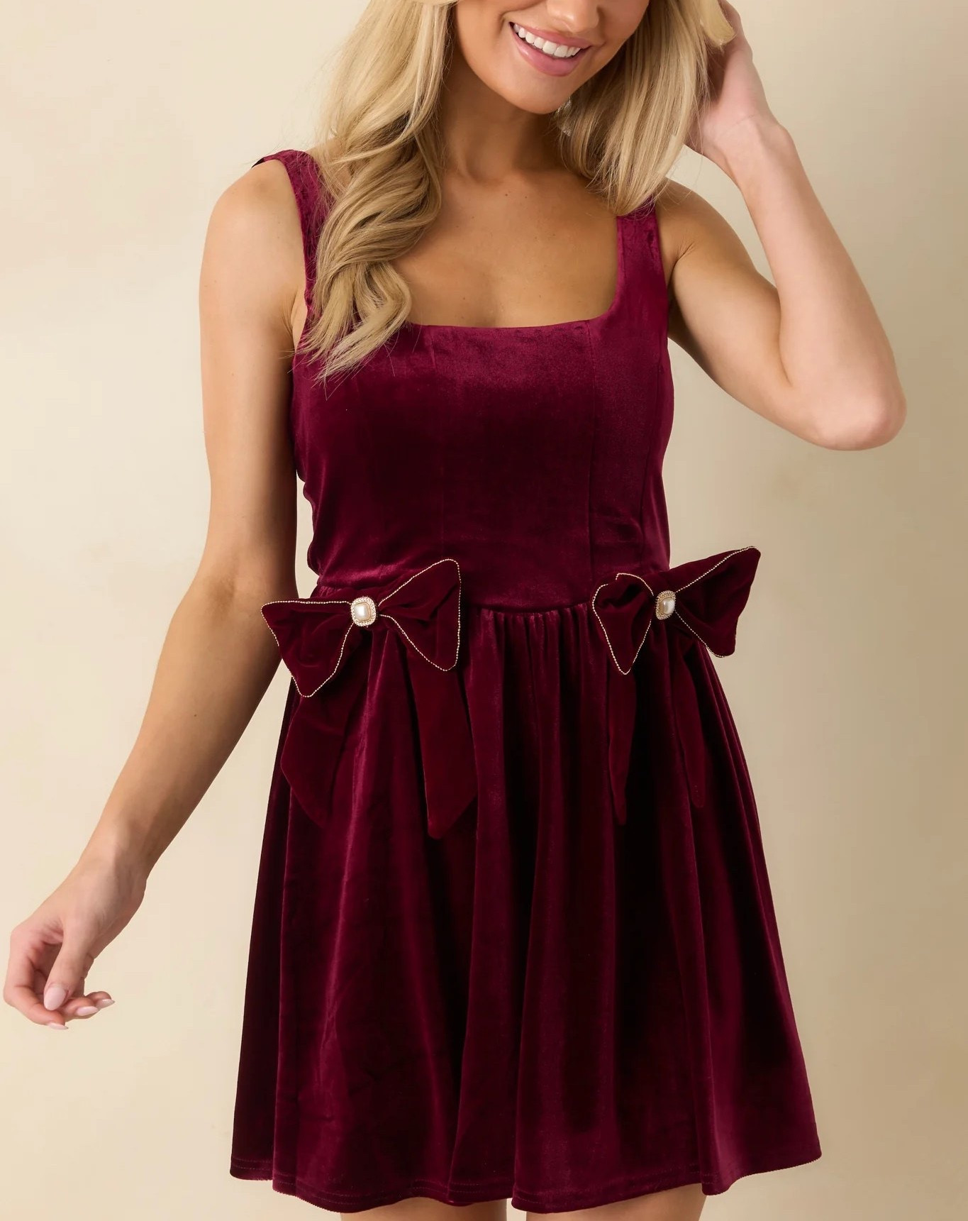 This mini velvet dress has adorable written all over. The LOOKING YOUR WAY BURGUNDY VELVET BOW DETAIL MINI DRESS is under $50.

Keywords: Holiday party, holiday party dress, holiday dress, mini dress, mini velvet dress, velvet dress, Christmas party, Christmas dress, cocktail party, winter outfits, winter outfit, burgundy dress, midi dress, sequin dress, LBD, maxi dress, strapless dress



#LTKHoliday #LTKFindsUnder50 #LTKSeasonal