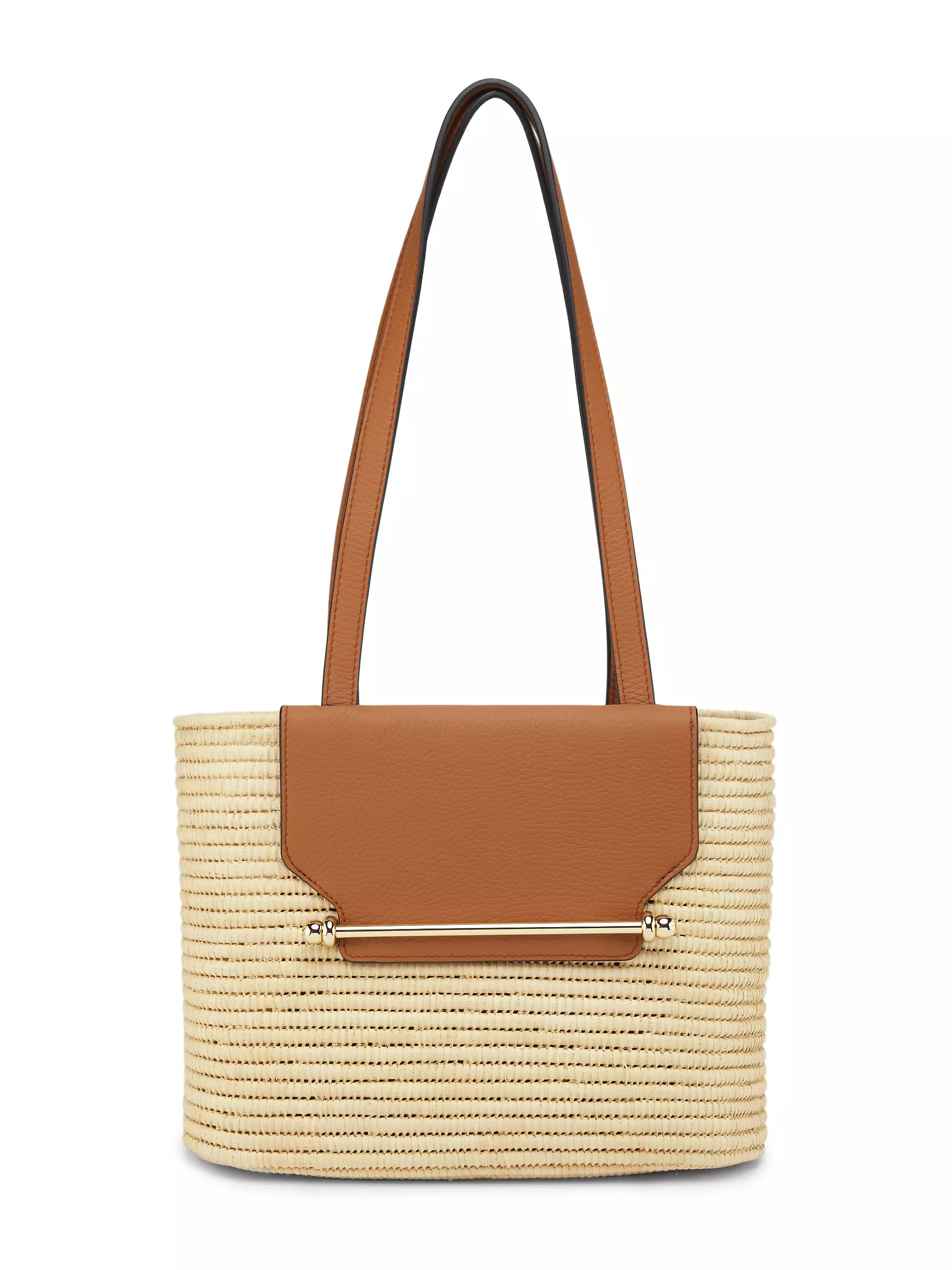 Strathberry Raffia & Leather Basket Bag | Saks Fifth Avenue