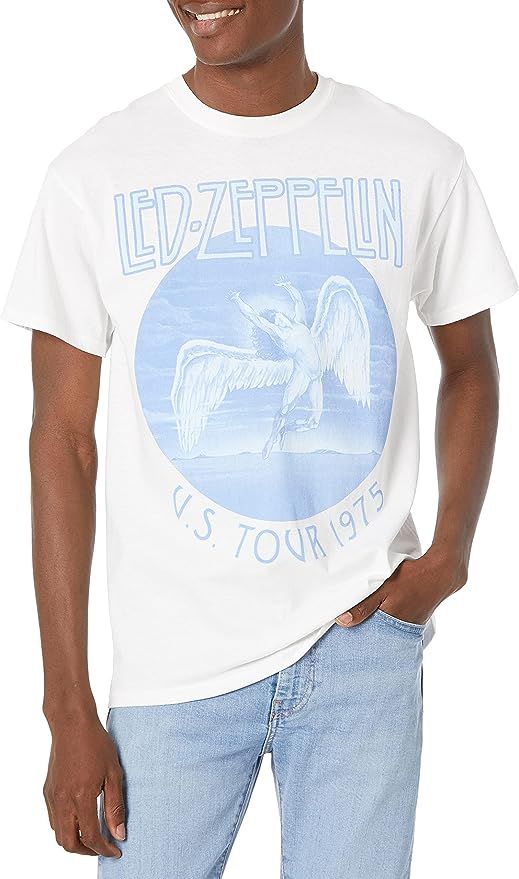 Led Zeppelin Men's Us Tour 1975 White T-Shirt | Amazon (US)