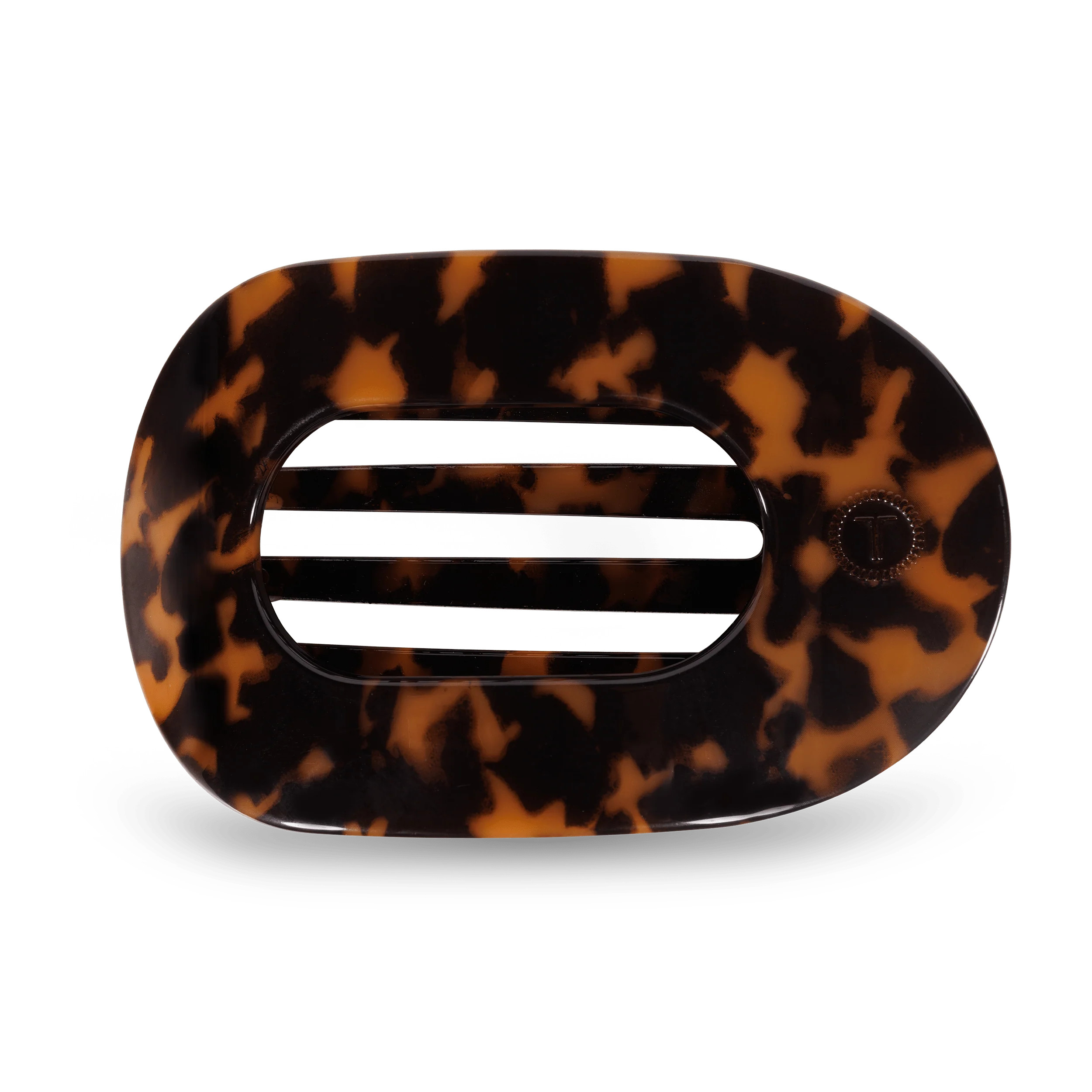 Tortoise Large Flat Round Hair Clip | TELETIES