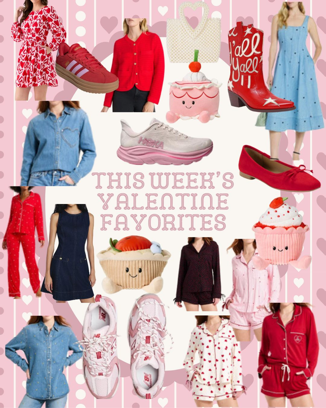 Valentine Favorites ❤️


Target, Amazon, Walmart, Hoka, New Balance, ballet flat, Valentine pajamas, heart print dress, denim shirt, pink and red, Valentines Day, Valentines outfit, cowboy boots, cowgirl boots, denim dress 

 #LTKSaleAlert #LTKFindsUnder50 #LTKFindsUnder100