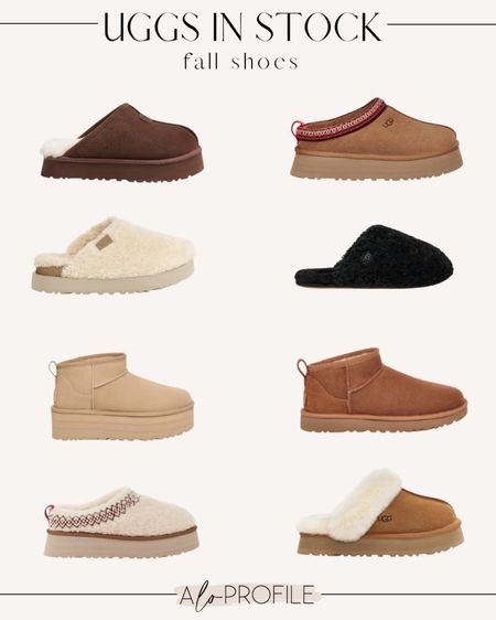 UGGs in stock for fall! // fall shoes, fall slippers, slipper, cozy shoes, comfy shoes 