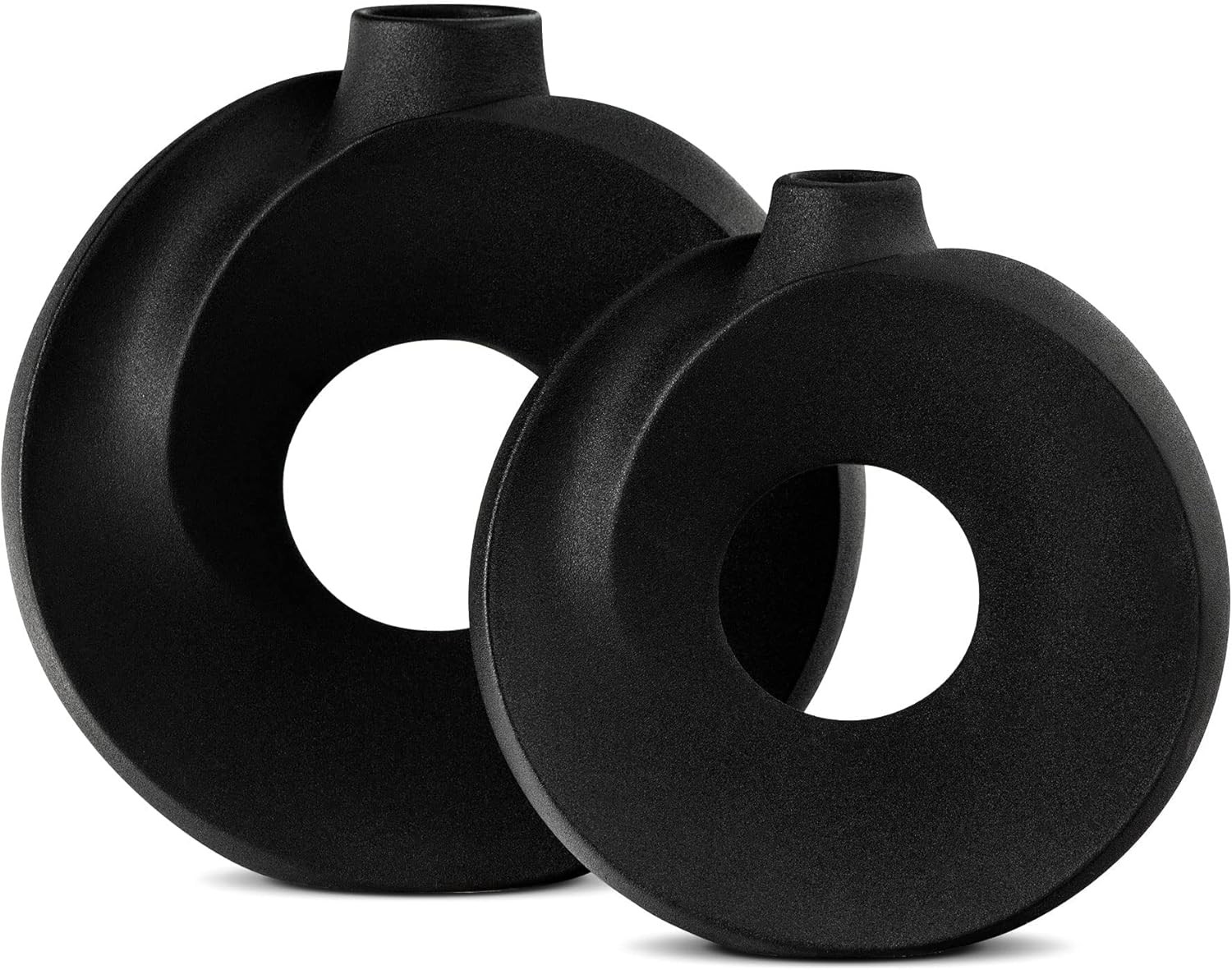 Labcosi Black Vase, Ceramic Vase for Flowers, Modern Vase for Shelves, Decorative Vase for Pampas... | Amazon (US)