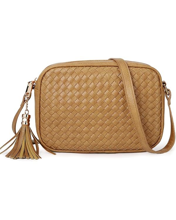 Small Crossbody Purses for Women Trendy Woven Cross Body Bag and Boho Purse,Soft Leather Handbags | Amazon (US)