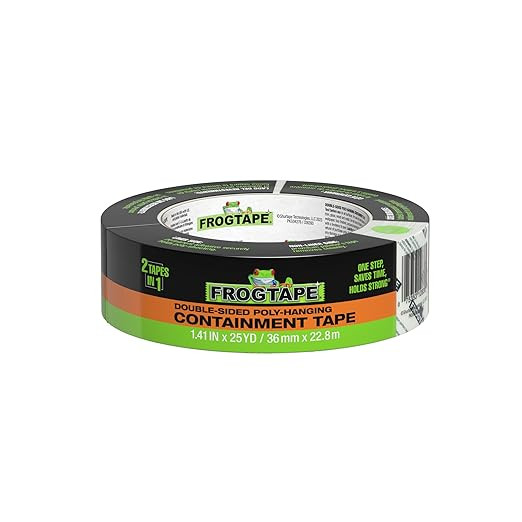 FrogTape DS 154 Premium Grade, Double-Sided Poly-Hanging Containment Tape, Sticks to Plastic Shee... | Amazon (US)