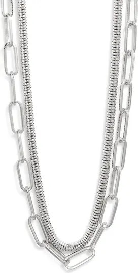 Set of 2 Snake Chain & Paper Clip Link Necklaces | Nordstrom