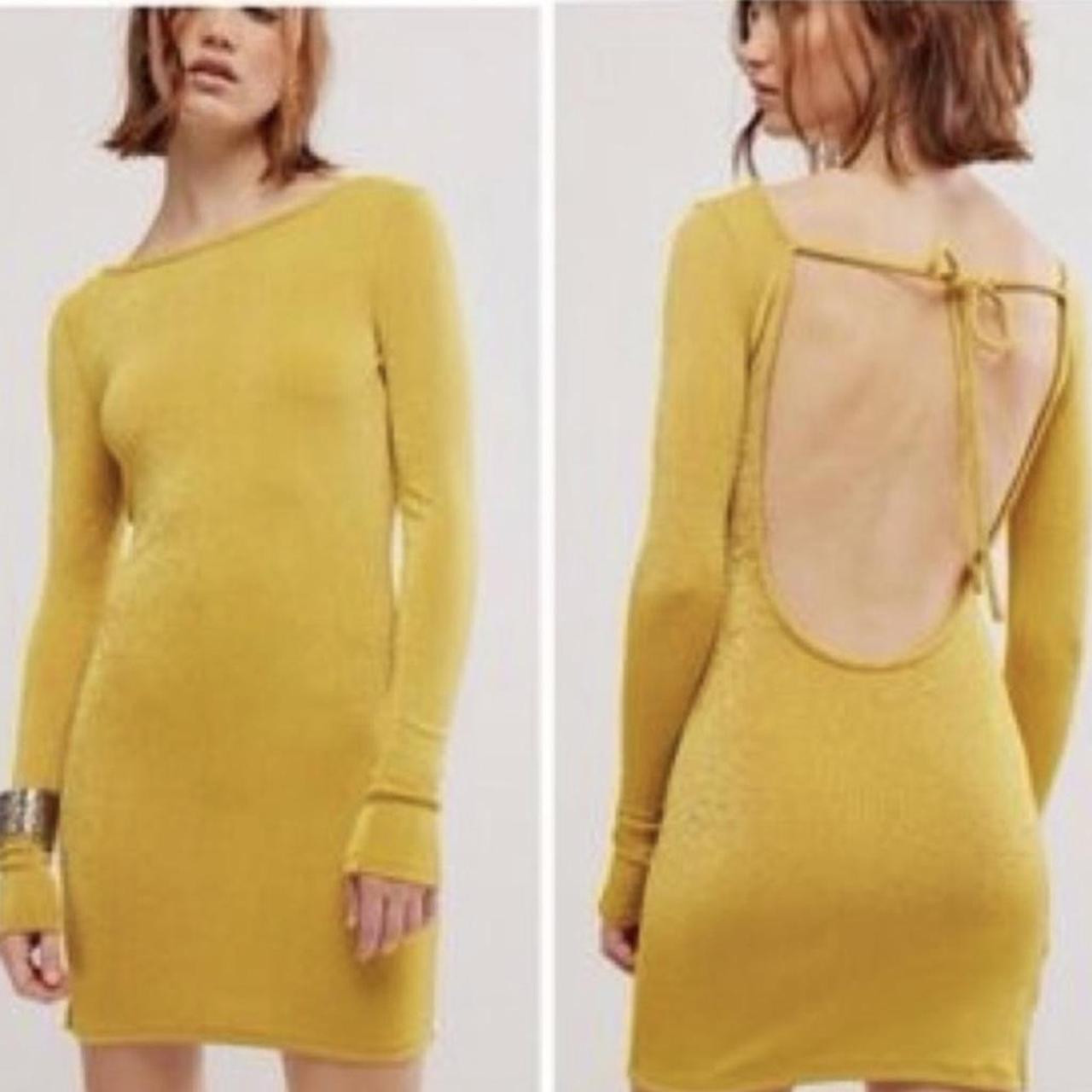 Free People Women's Dress - Yellow - L | Depop US