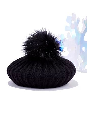 Faux-Fur Pom-Pom Beret | New York & Company