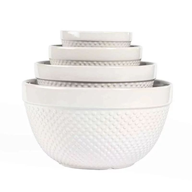 Gallery White Ceramic 4 Piece Mixing Bowls | Walmart (US)