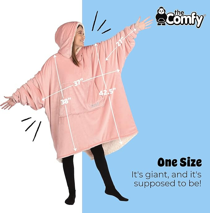 THE COMFY Original | Oversized Microfiber & Sherpa Wearable Blanket, Seen On Shark Tank, One Size... | Amazon (US)