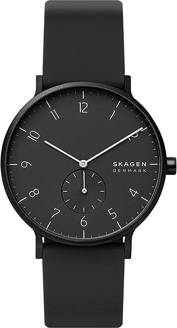Skagen Aaren Colored Silicone Quartz Minimalistic 41mm Watch | Amazon (US)