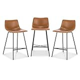 Poly and Bark Paxton 24” Counter Stool, Set of 3 Tan | Amazon (US)