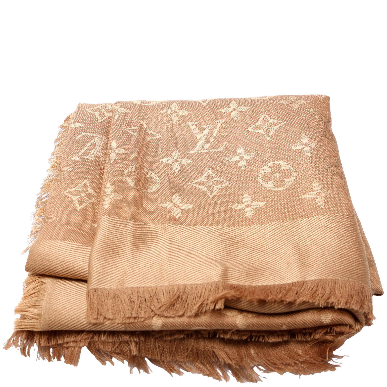 Monogram Shaw Silk/Wool Scarf | Keeks Designer Handbags