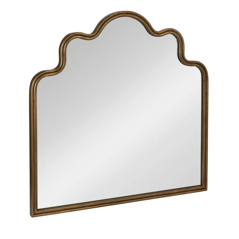 Creative Co-Op Wavy Scalloped Arched Metal Framed Wall Mirror, Gold | Walmart (US)