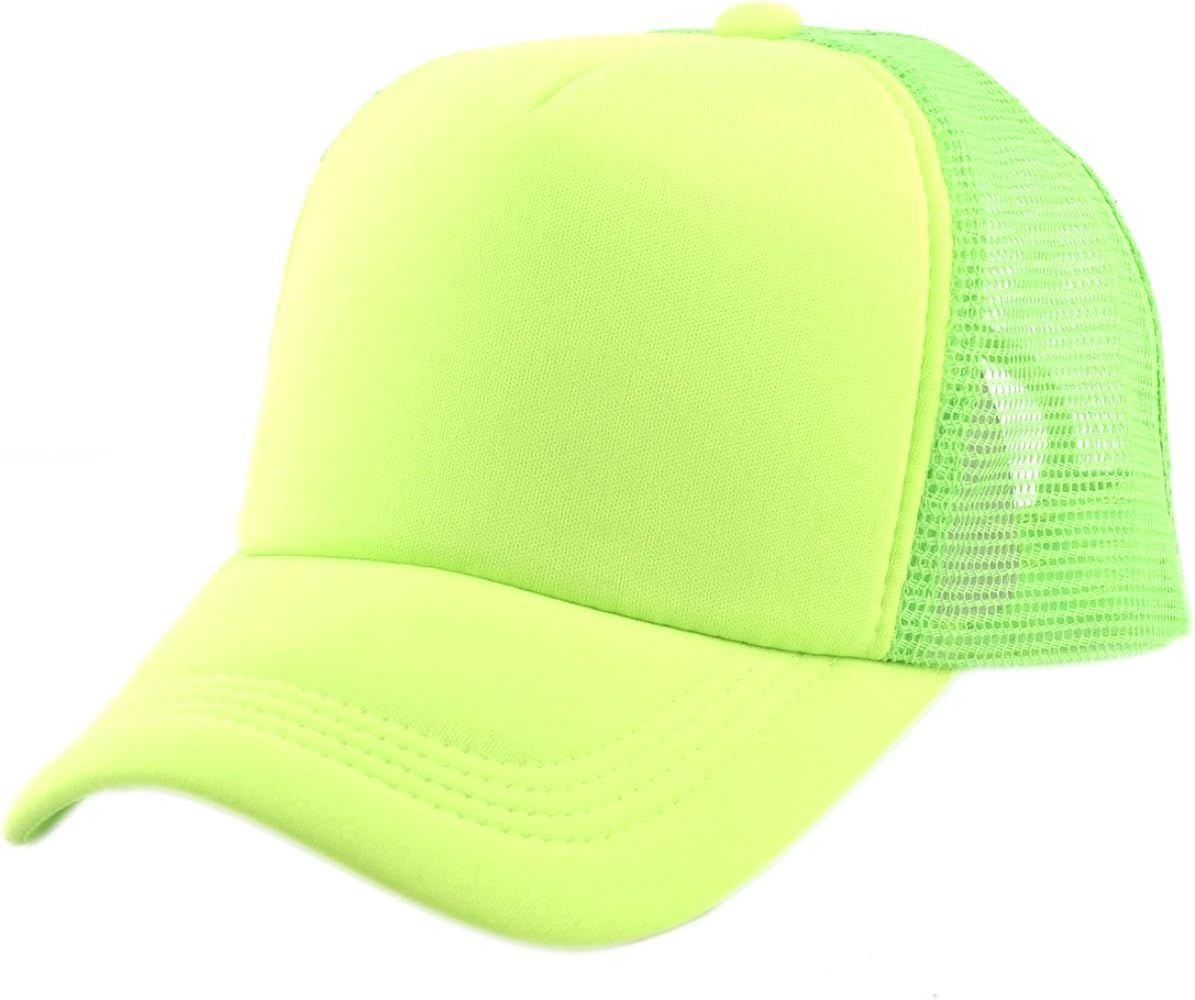 NYFASHION101 Blank Mesh Adjustable Snapback Cotton 6-Panel Trucker Hat Cap | Amazon (US)