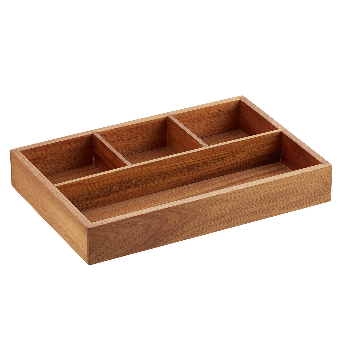 Rowan 4-Section Acacia Drawer Organizer | The Container Store
