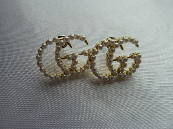 Boucles* d'oreilles GG plaqué or 14k & perles ***Livraison gratuite au Canada *** Cadeau idéal!... | Etsy (US)