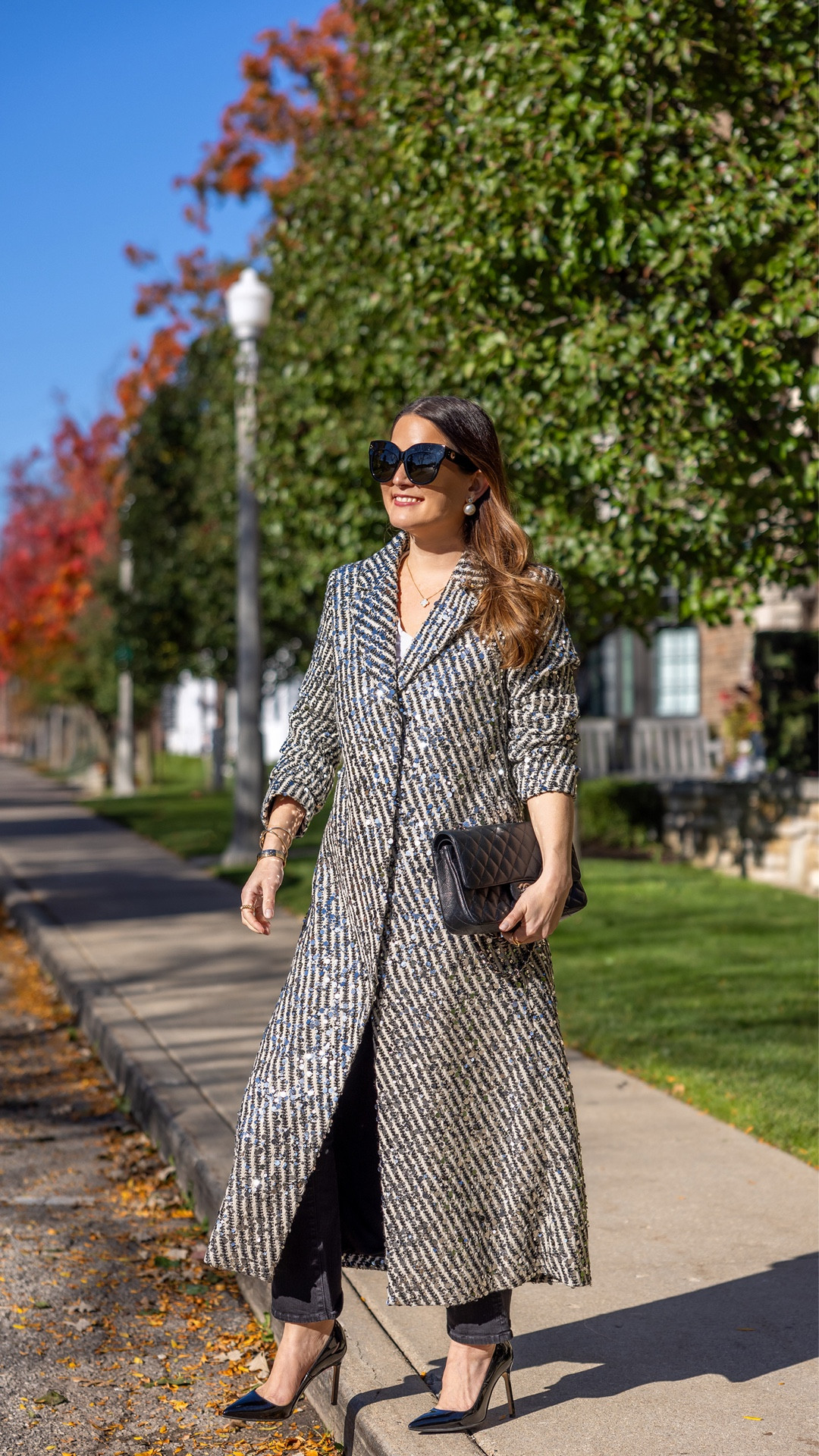 The perfect sparkly sequin coat for the season. Paired with black Mother denim, a Chanel classic flap bag, and Manolo Blahnik black patent pumps

#LTKHoliday #LTKSeasonal #LTKStyleTip