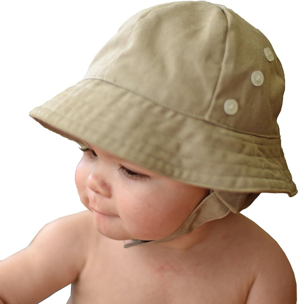 Huggalugs Baby & Toddler Boys Twill Earflap UPF 50+ Sunhat with Chinstrap in 2 Color Choices | Amazon (US)