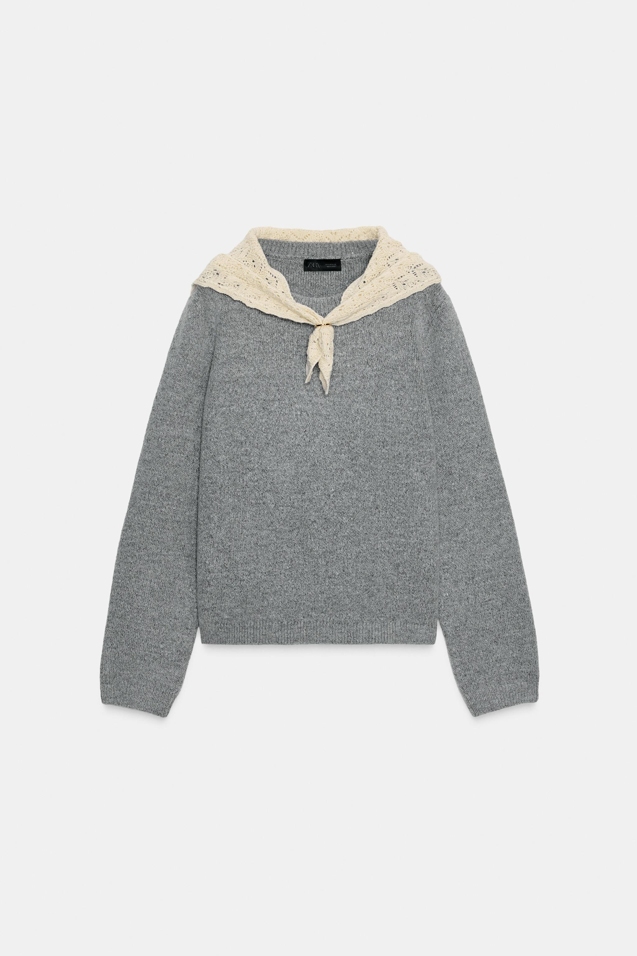 COMBINATION SCARF KNIT JUMPER | Zara US