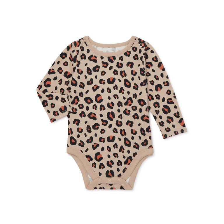 Garanimals Baby Girl Long Sleeve Print Bodysuit, Sizes 0-24 Months - Walmart.com | Walmart (US)