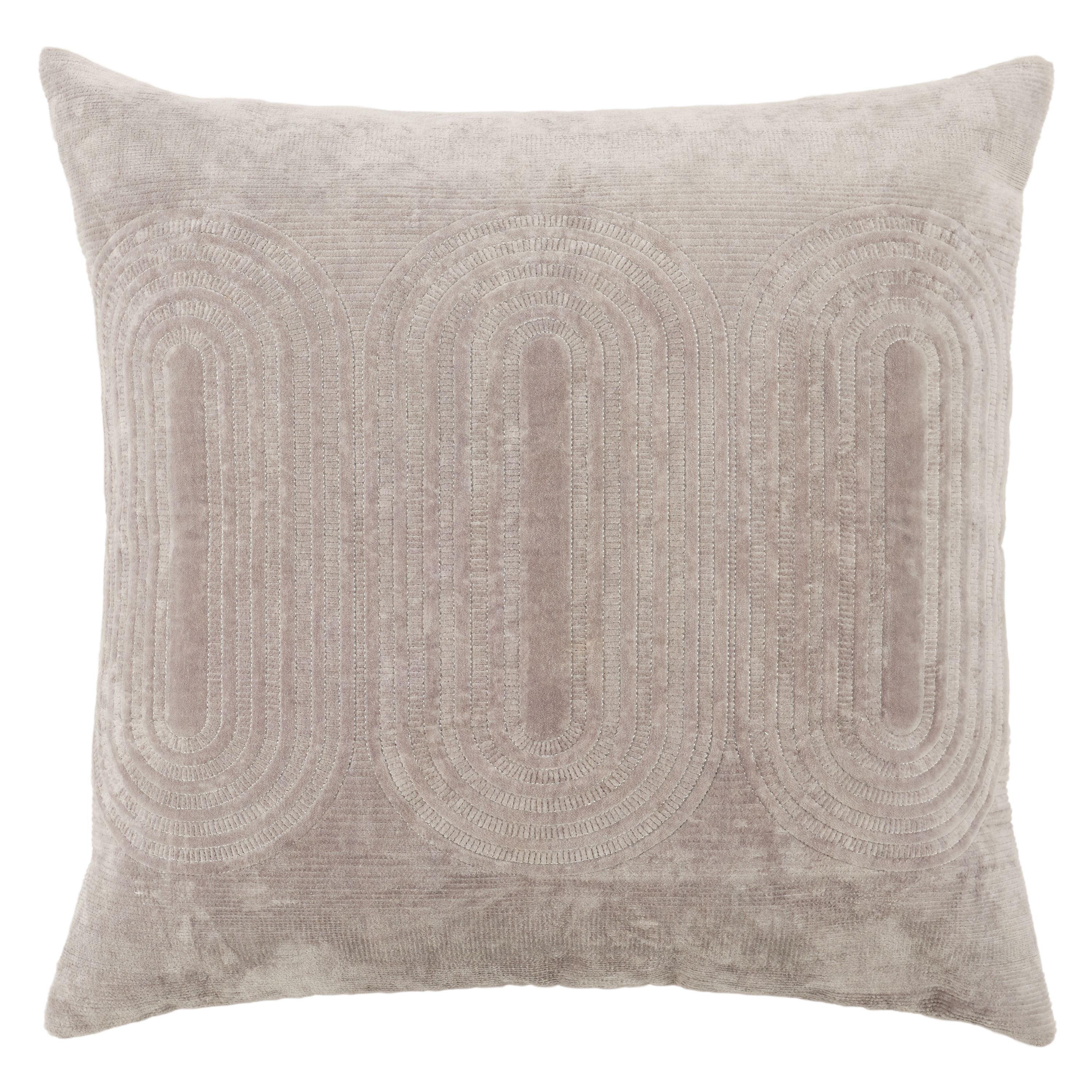 Joyce Light Gray/ Silver Geometric Pillow | Scout & Nimble