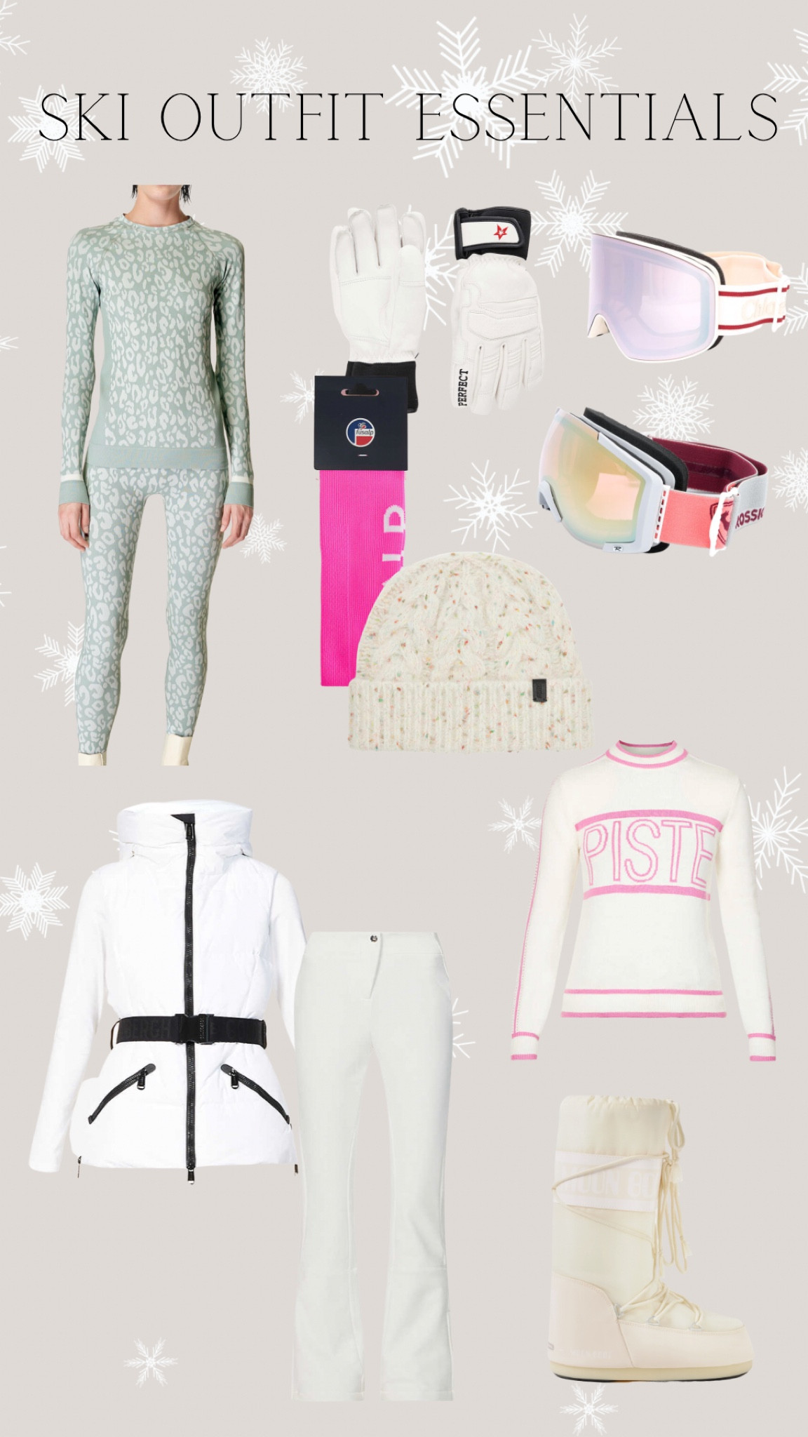 All your ski essentials! 

#ski #skiwear #skiessentials #skiholiday #skipants #skijacket #baselayers #skigoggles #skisocks #moonboots #winteroutfits #sweatybetty #sweatybettybaselayers #thermals #goldbergh #fuslap #perfectmoment #chloe #rossignol #allsaints #allsaintssale 

#LTKSeasonal #LTKU #LTKeurope