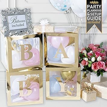 Baby Shower Decorations and Gender Reveal Party Supplies - (52 Piece Premium Kit) Gold Baby Ballo... | Amazon (CA)